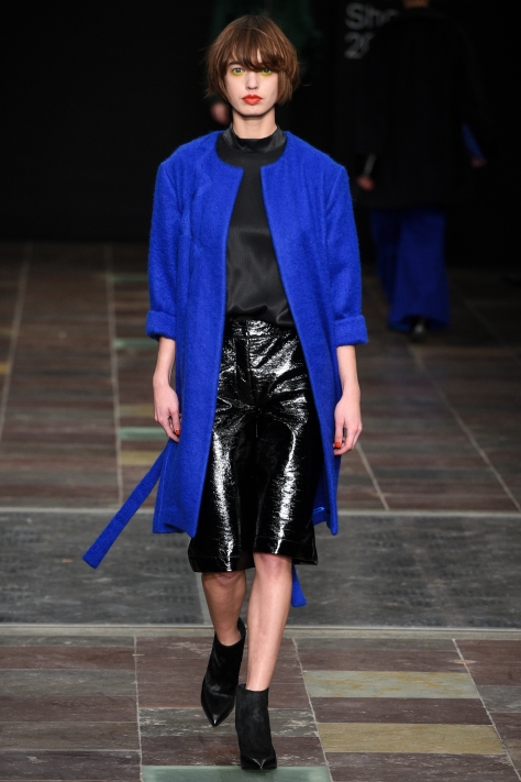 VIA - blue coat over black set